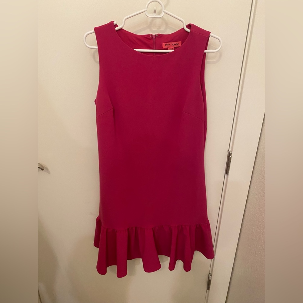 Betsy Johnson pink flounce cocktail dress size small